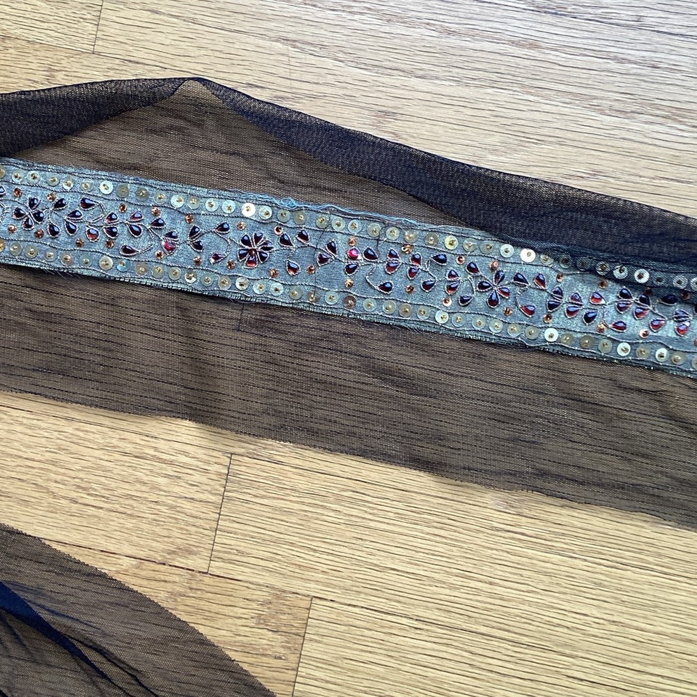 Elegant Black Sequin Scarf